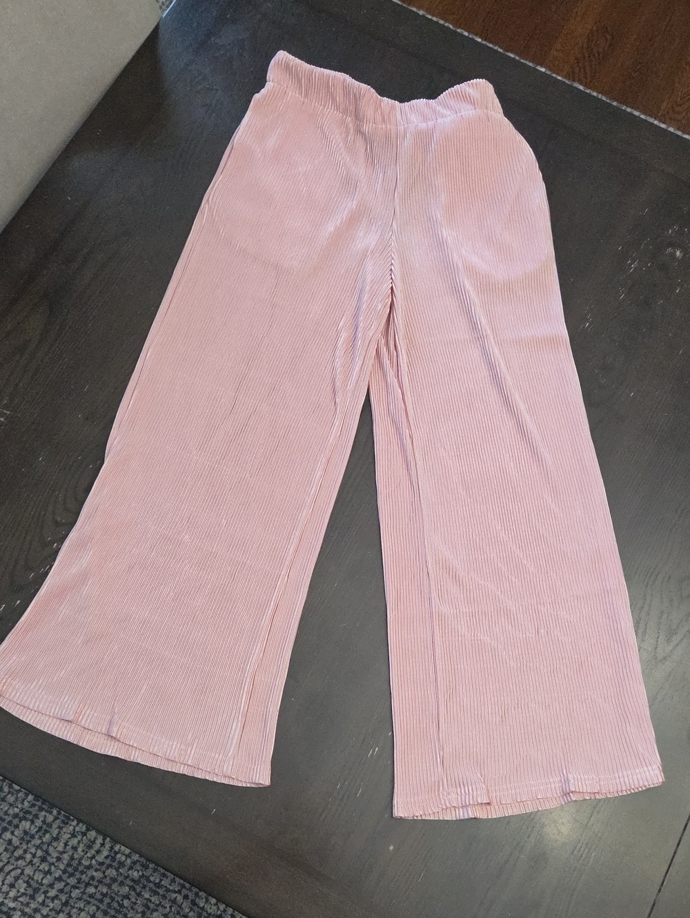 Women's Pink Wide-Leg Texture Trousers